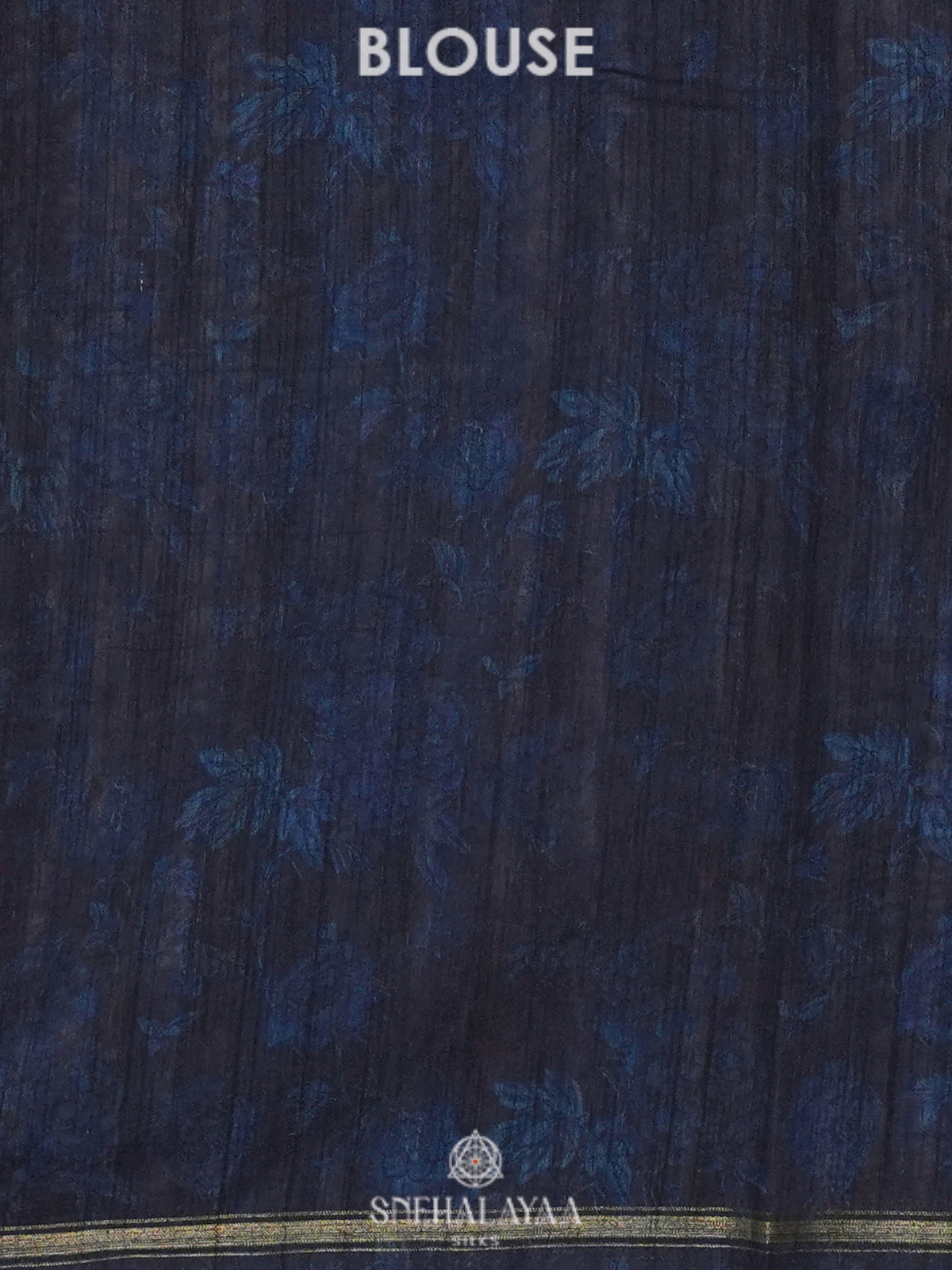 Navy Blue Tussar Embroidery Saree