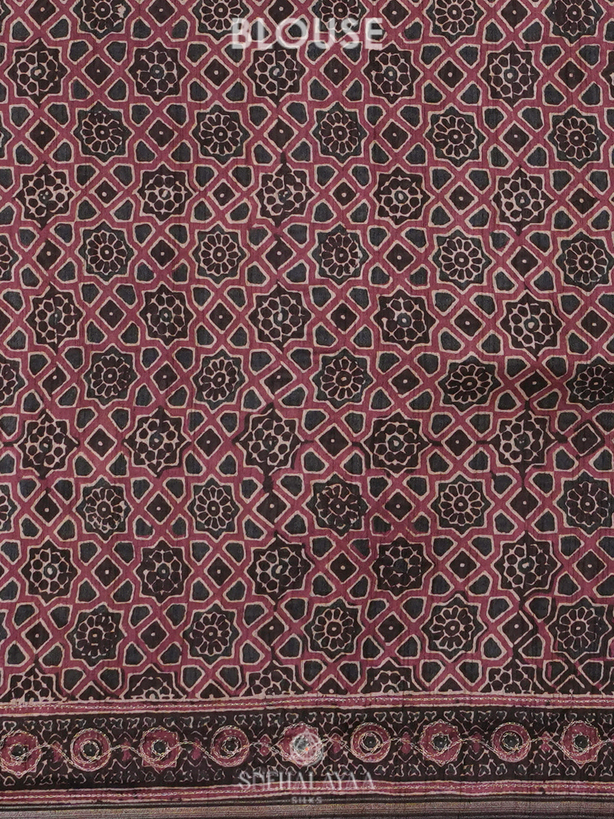 Coffee Brown Tussar Embroidery Saree