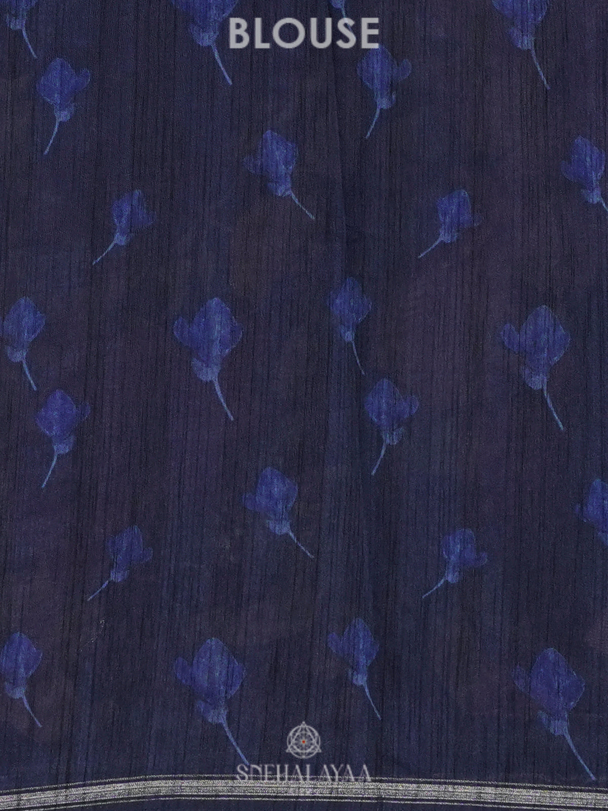 Navy Blue Tussar Embroidery Saree