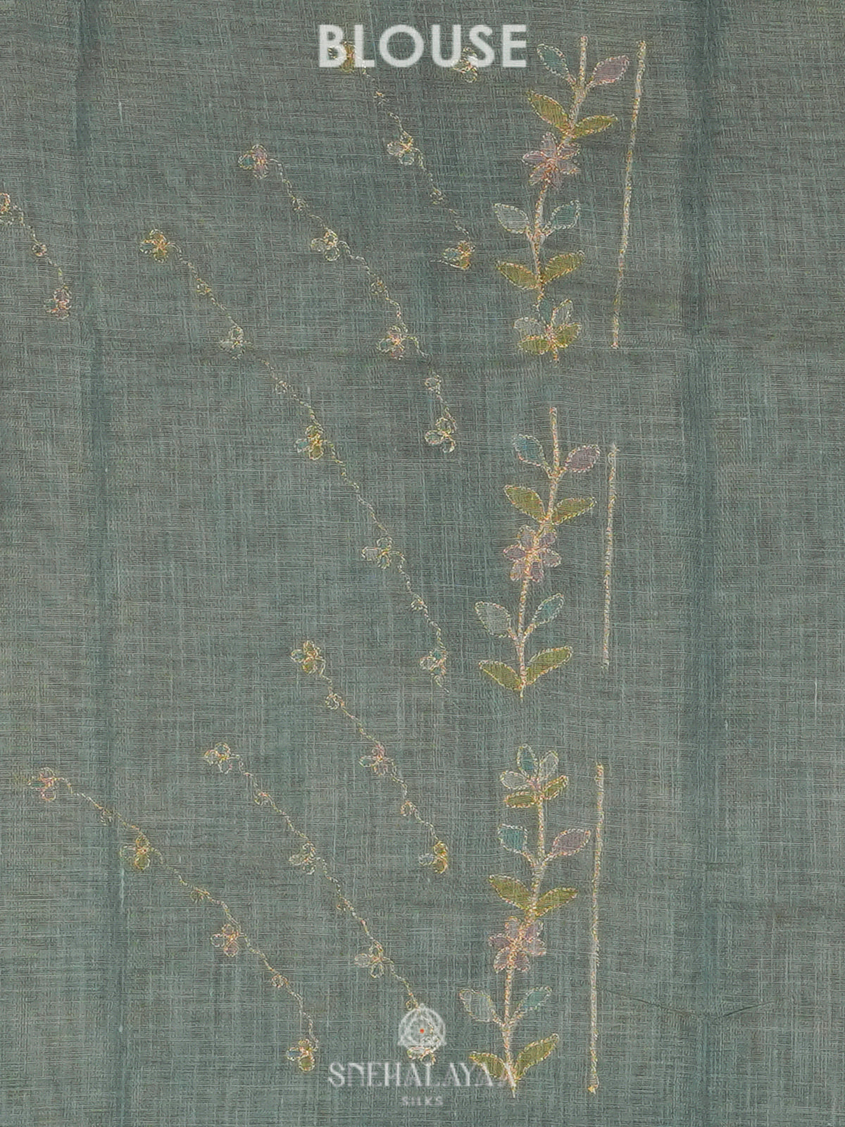 Blue Linen Saree