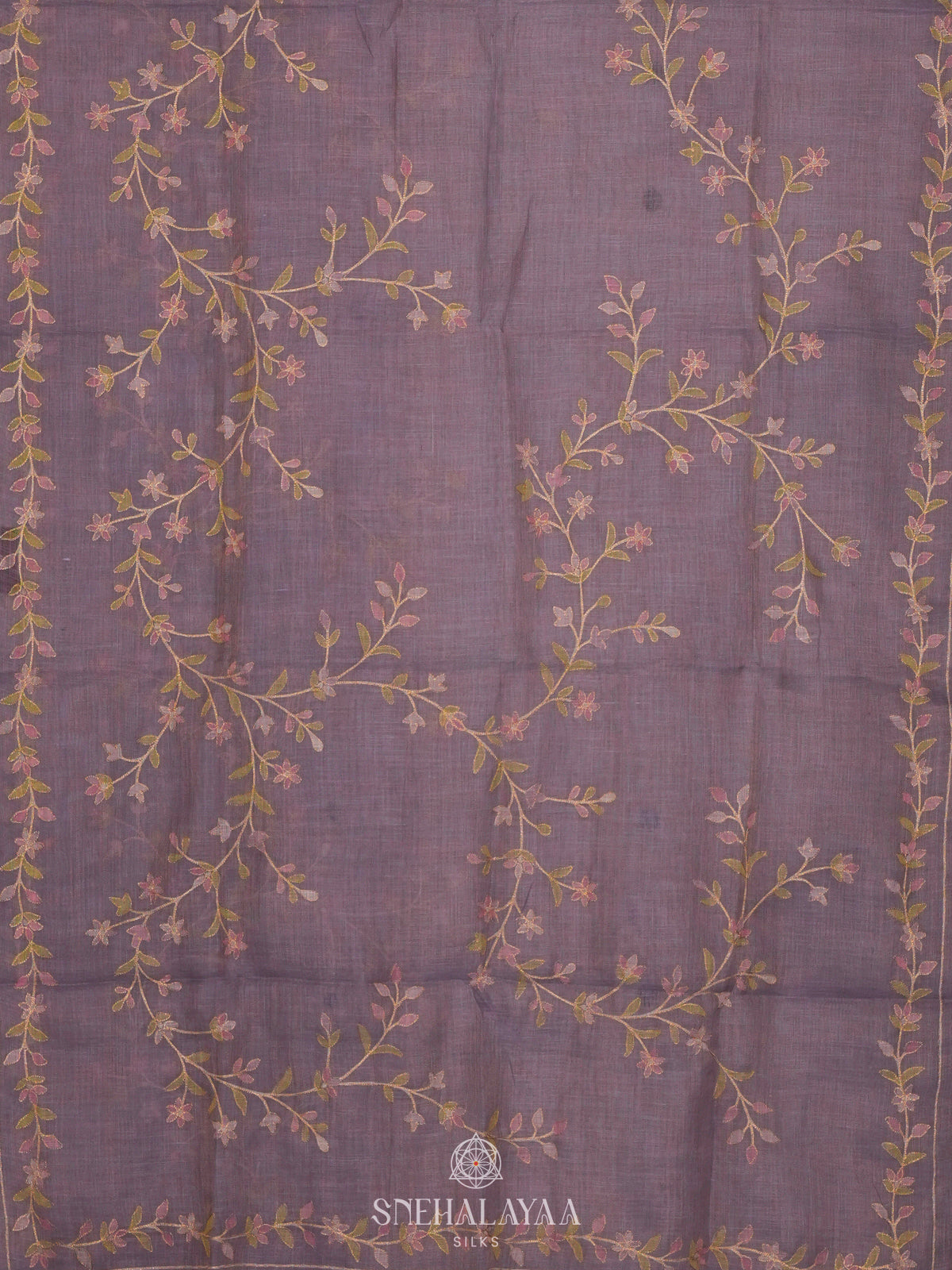 Lilac Linen Saree