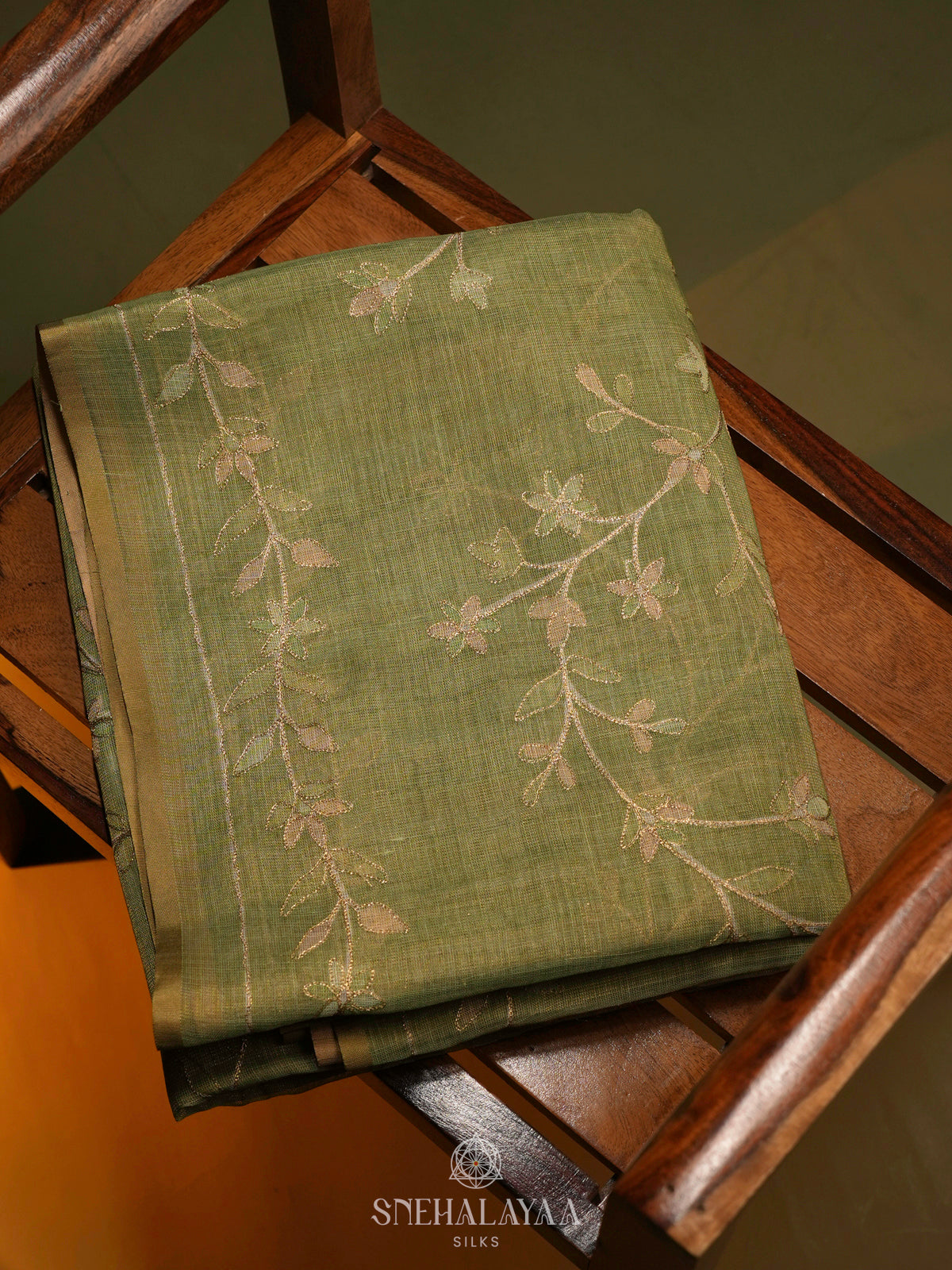 Green Linen Saree
