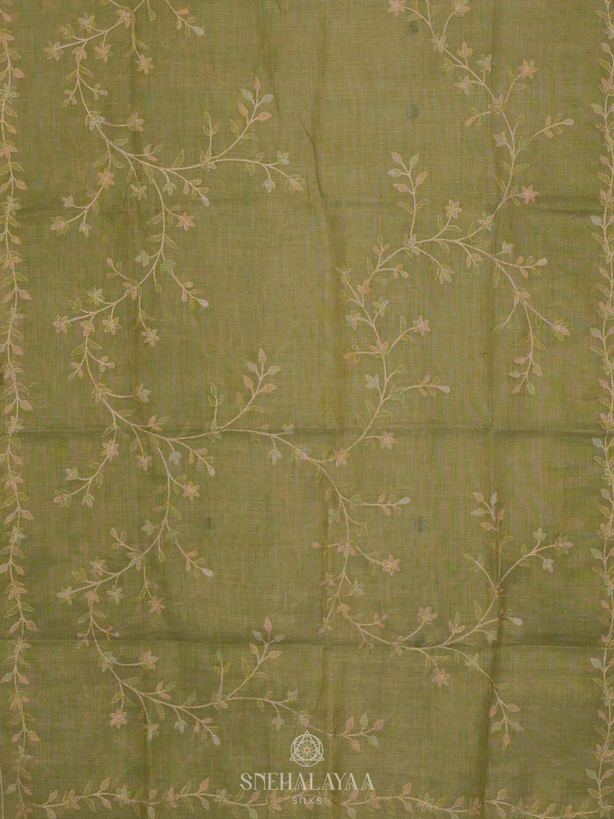 Green Linen Saree