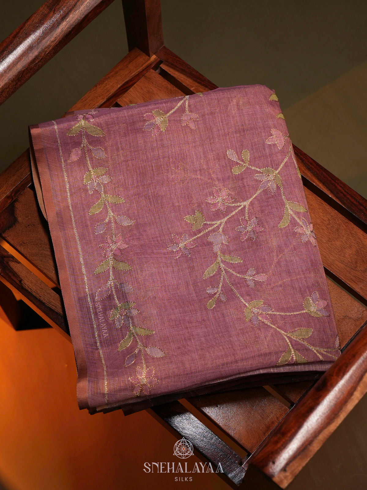 Lavender Linen Saree
