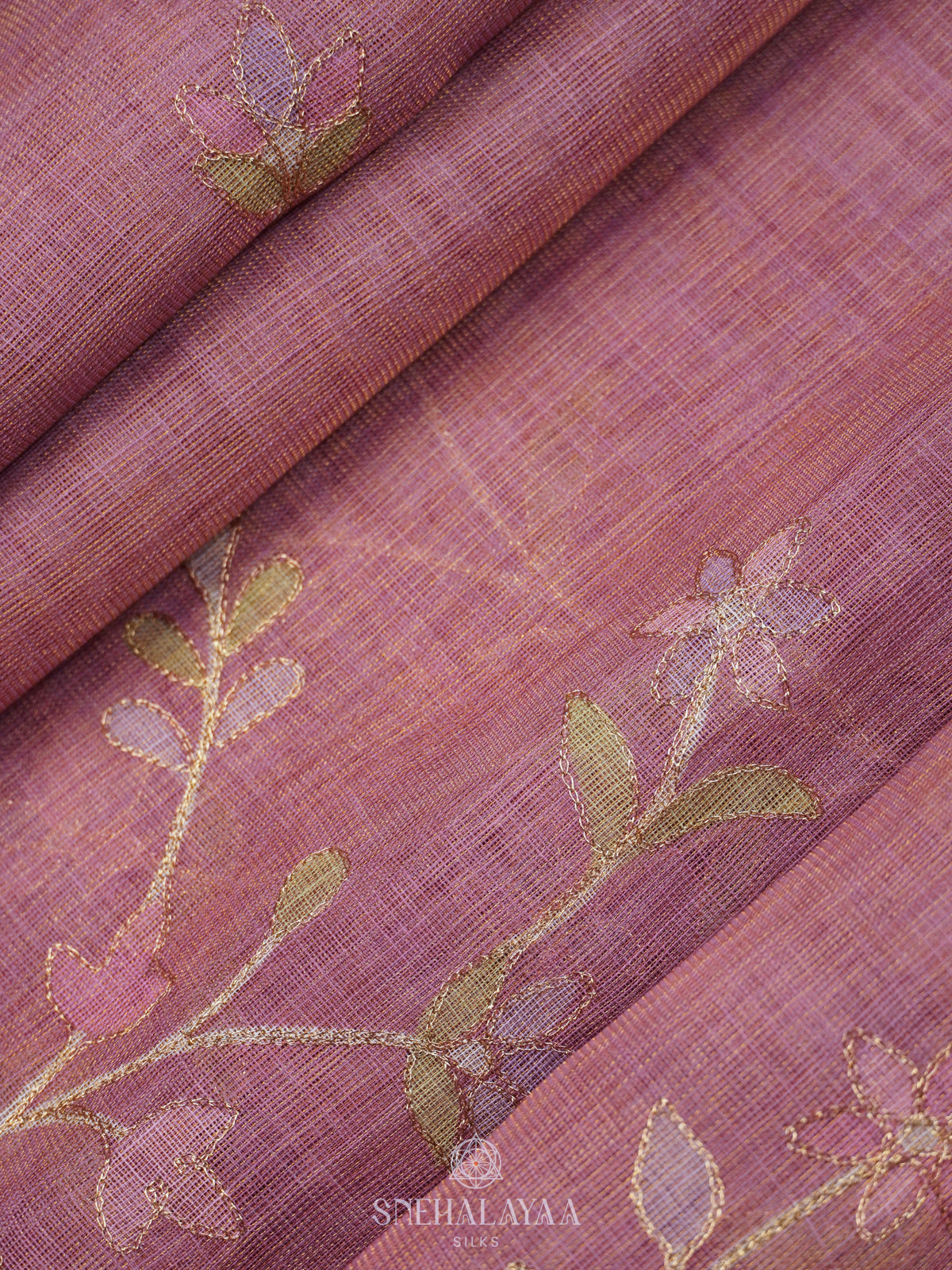 Lavender Linen Saree
