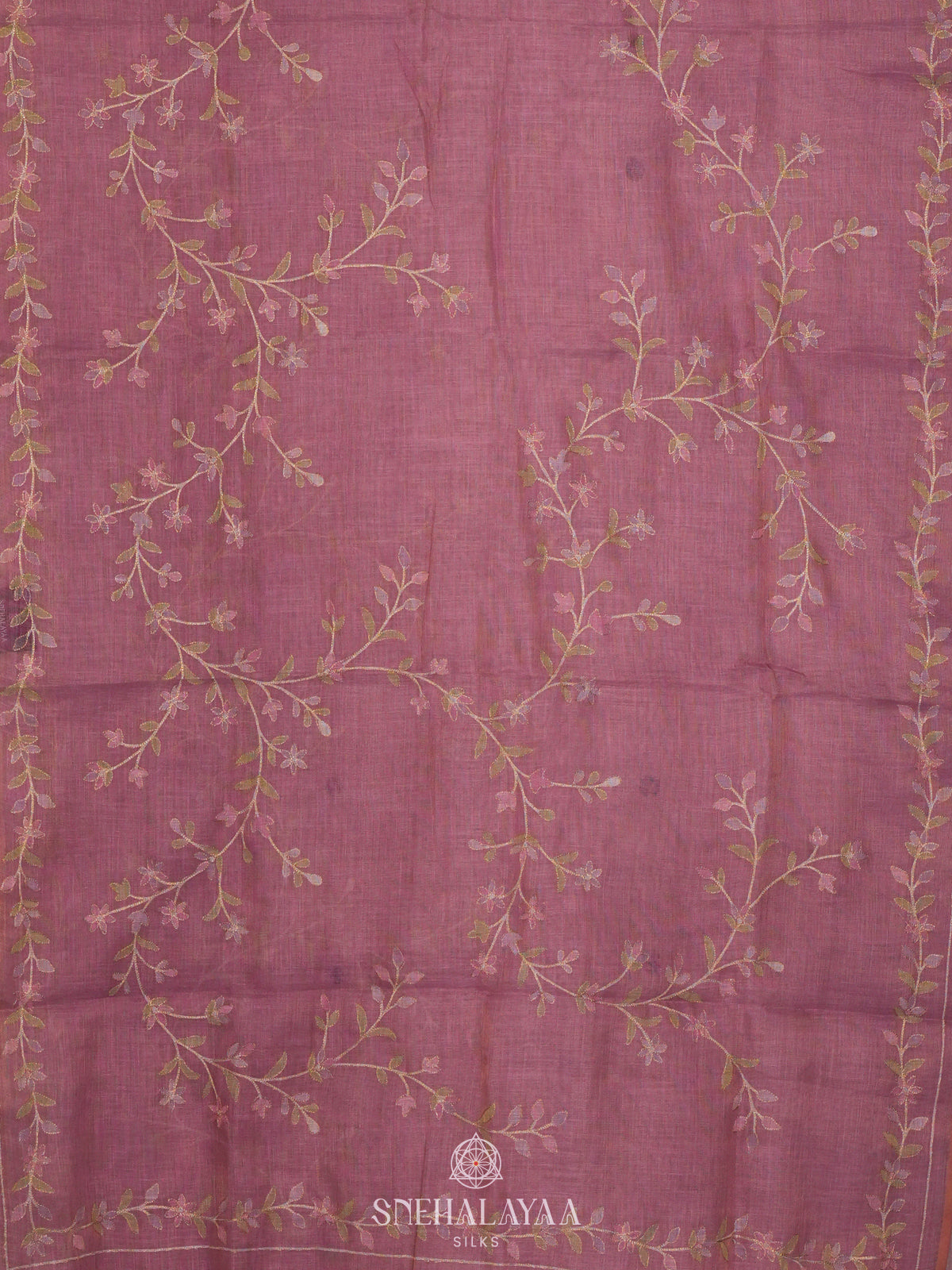 Lavender Linen Saree