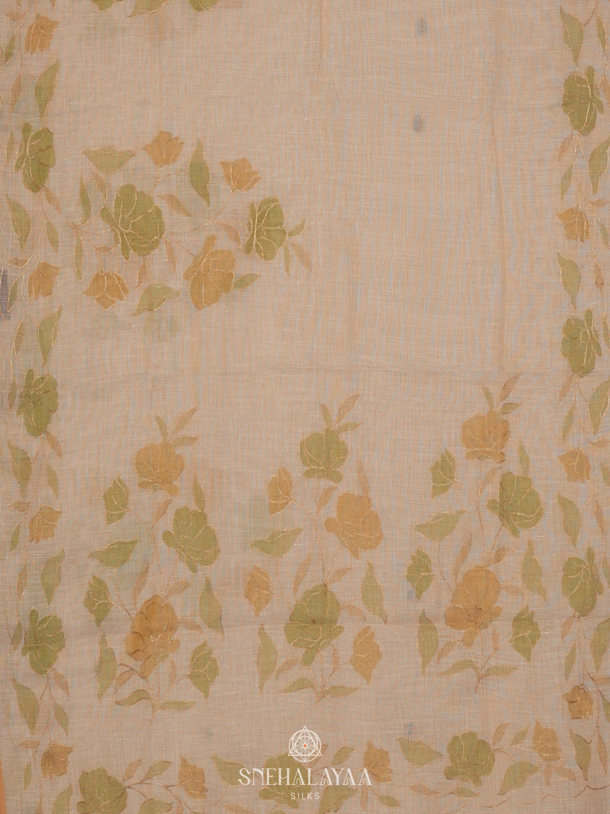 Off White Linen Saree