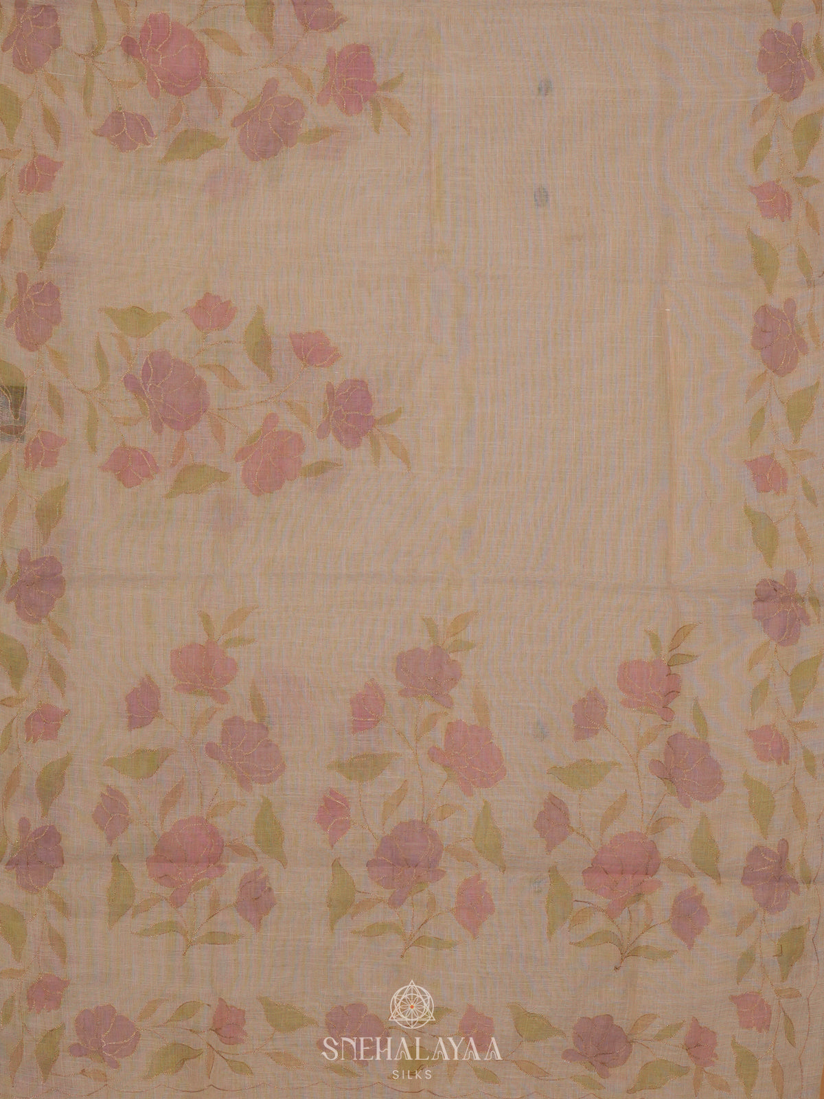 Pale Pink Linen Saree