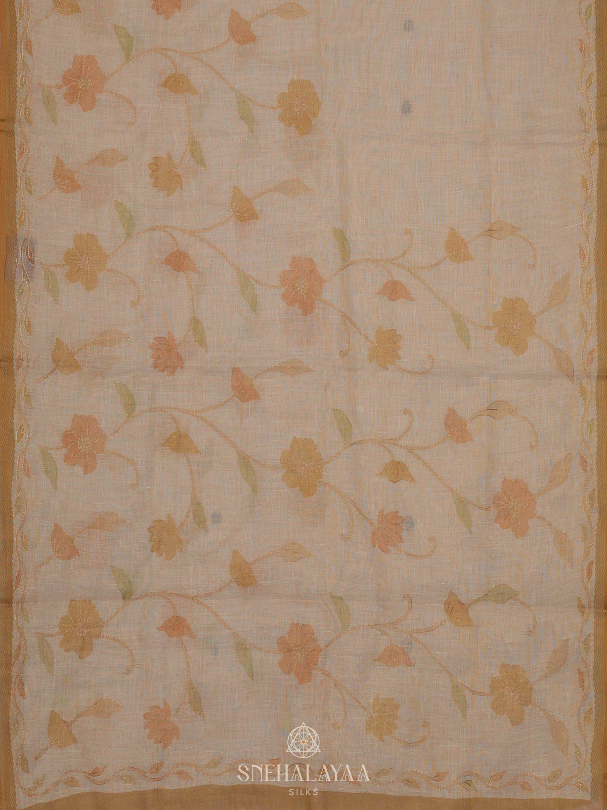 Off White Linen Saree
