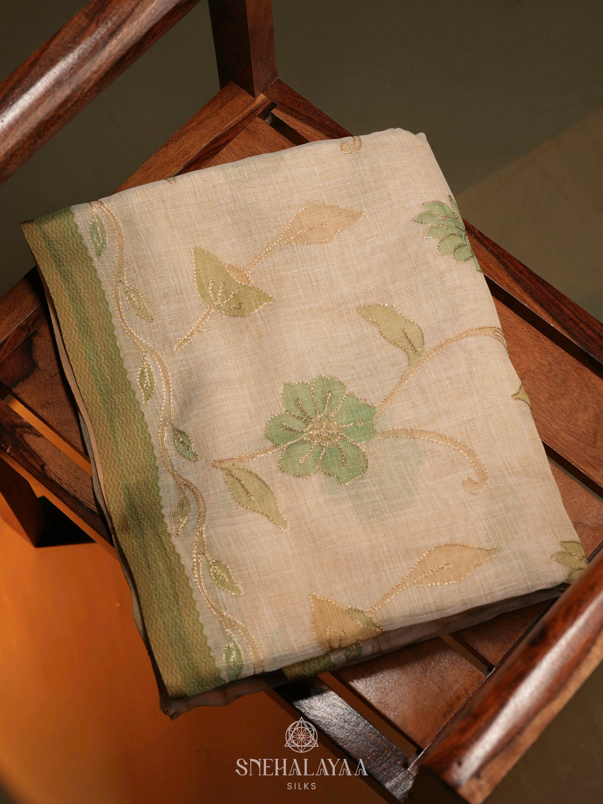 Off White Linen Saree
