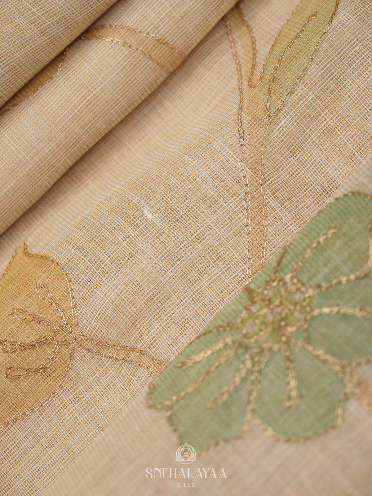 Off White Linen Saree