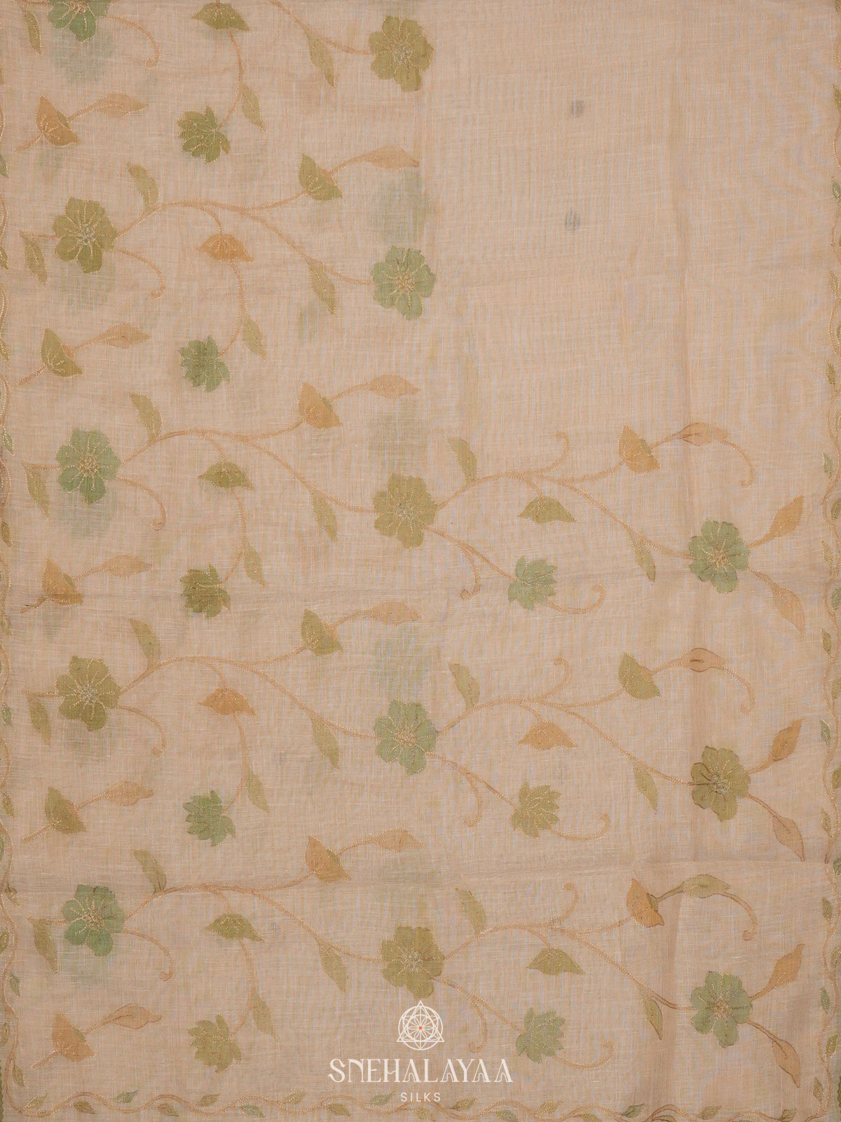 Off White Linen Saree