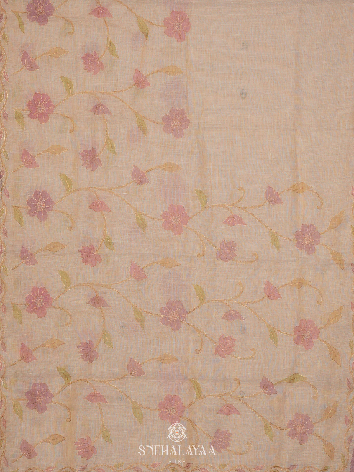 Off White Linen Saree