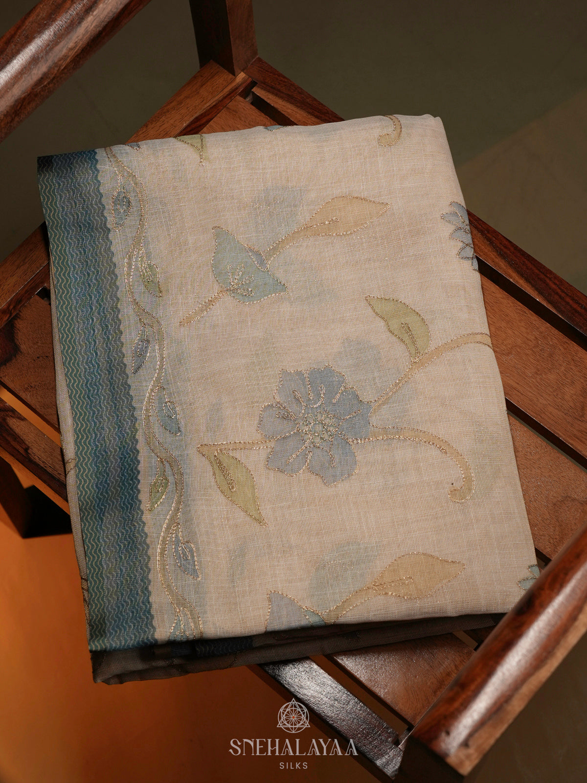 Off White Linen Saree