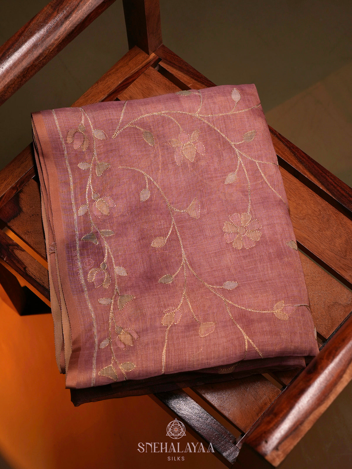 Pink Linen Saree