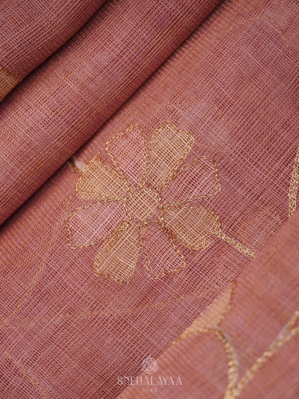 Pink Linen Saree