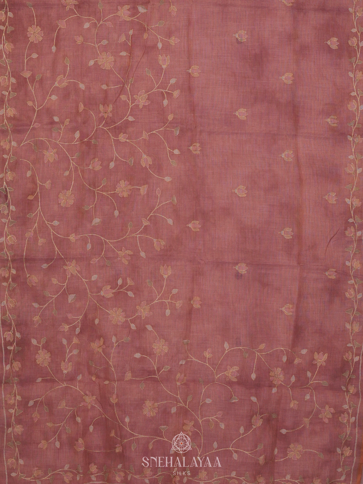 Pink Linen Saree