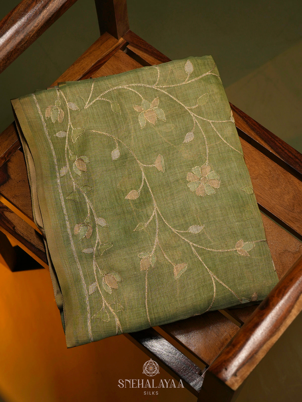 Green Linen Saree