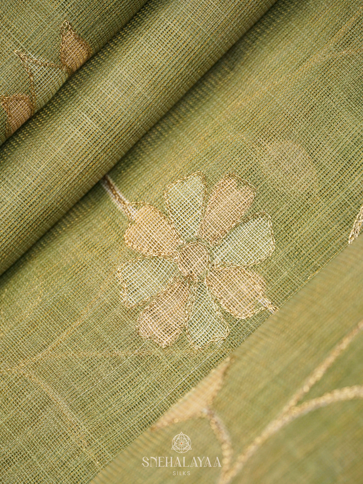 Green Linen Saree