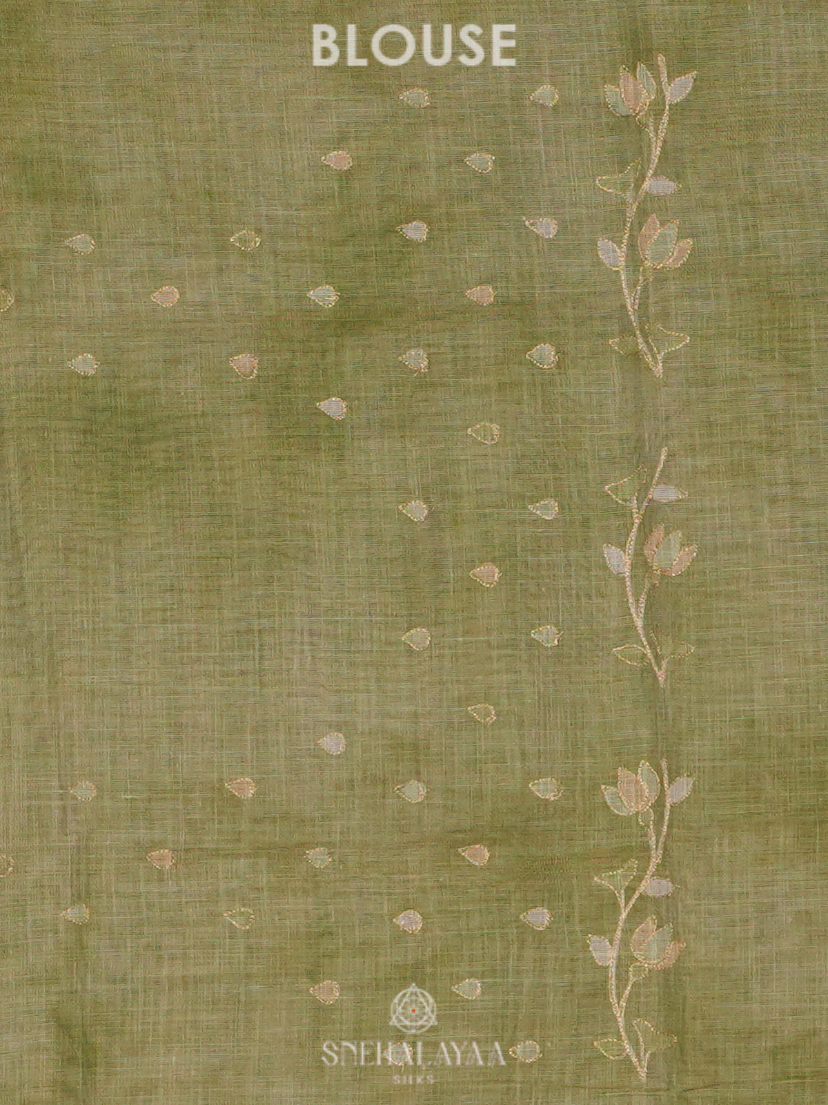 Green Linen Saree