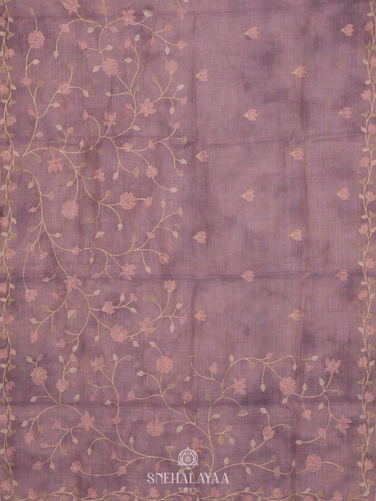 Lilac Linen Saree
