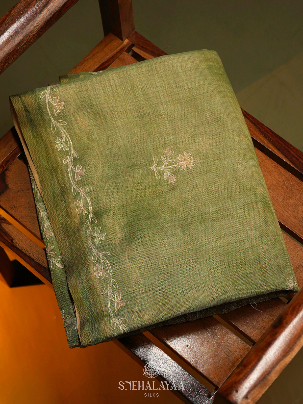 Green Linen Saree