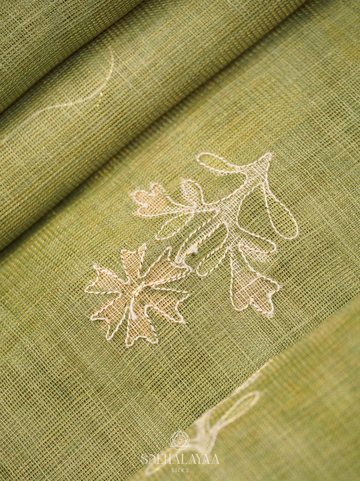 Green Linen Saree