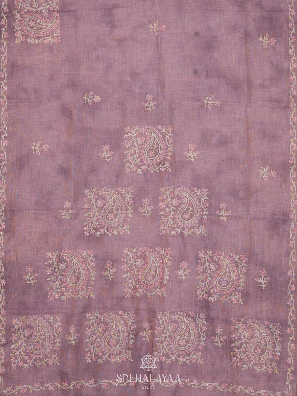 Lilac Linen Saree