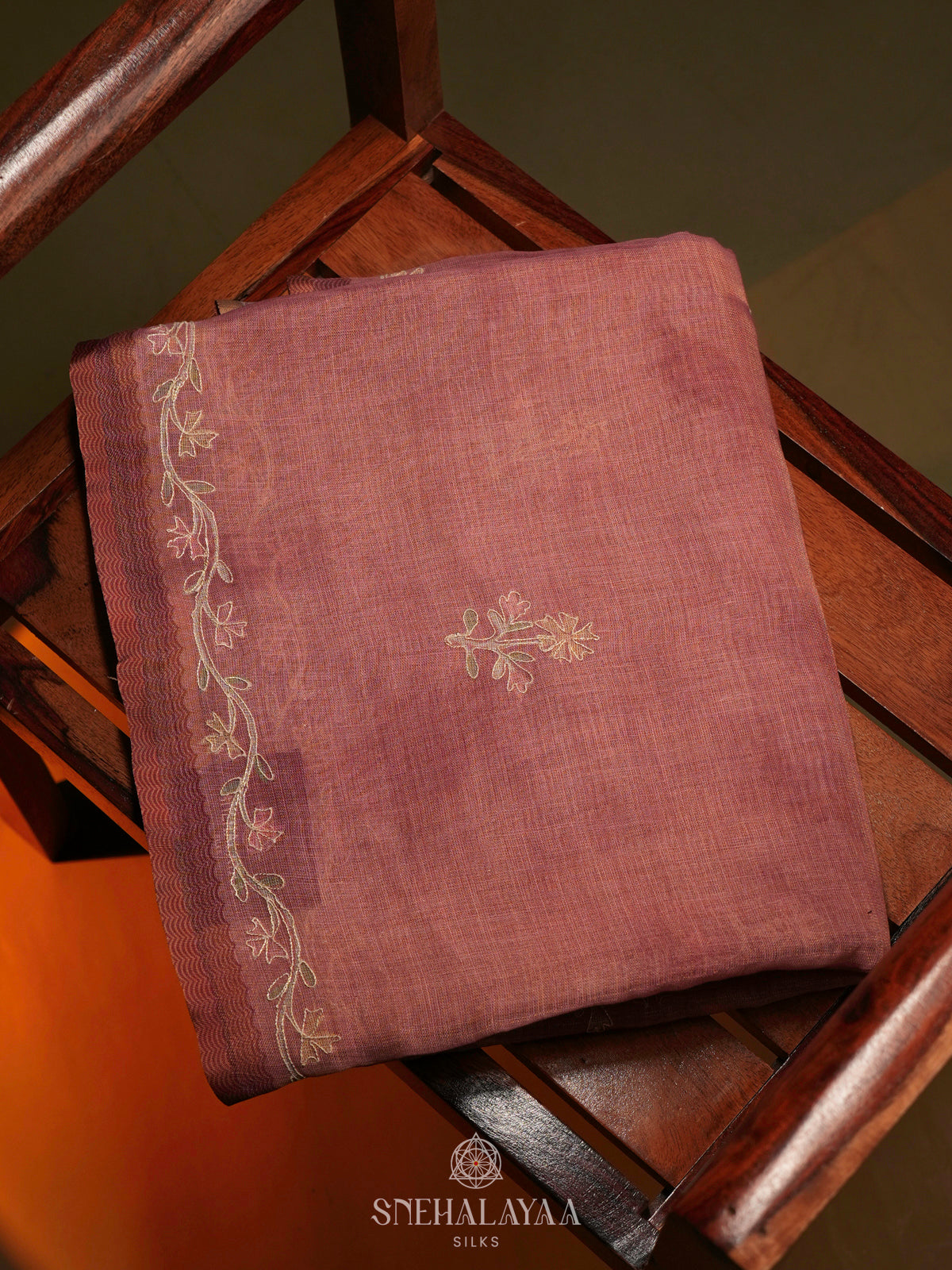 Pink Linen Saree