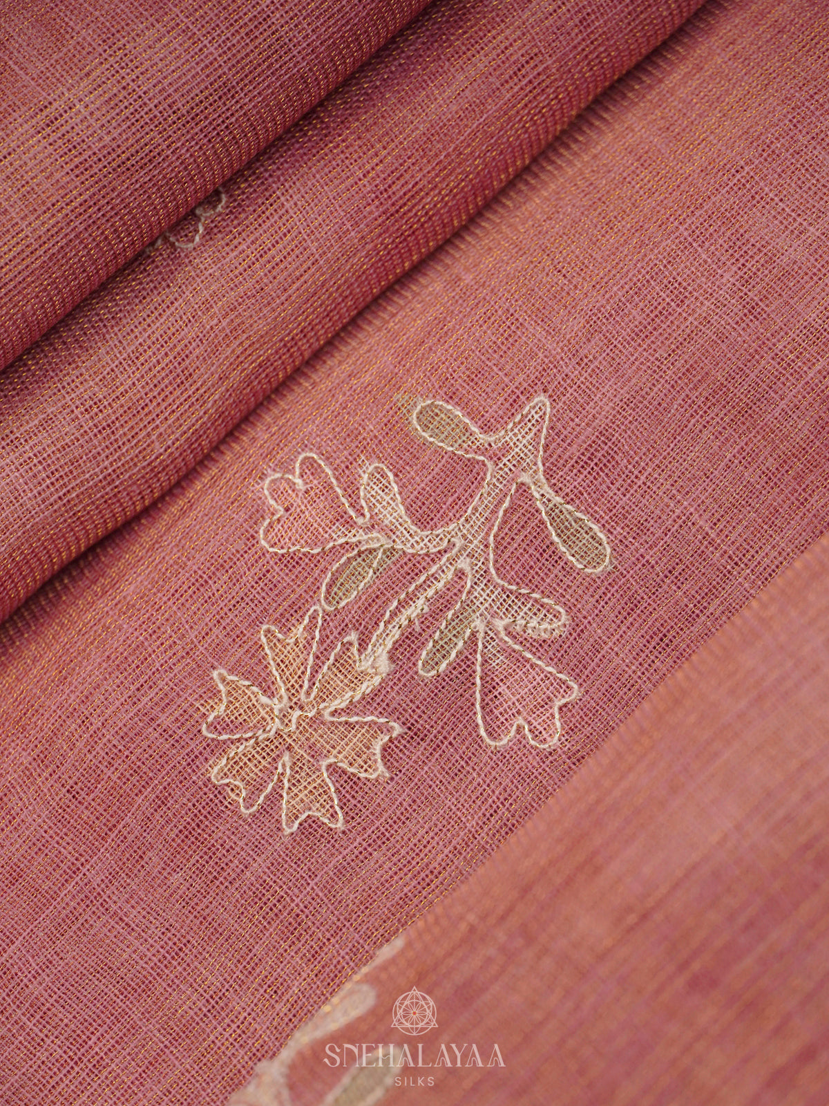 Pink Linen Saree