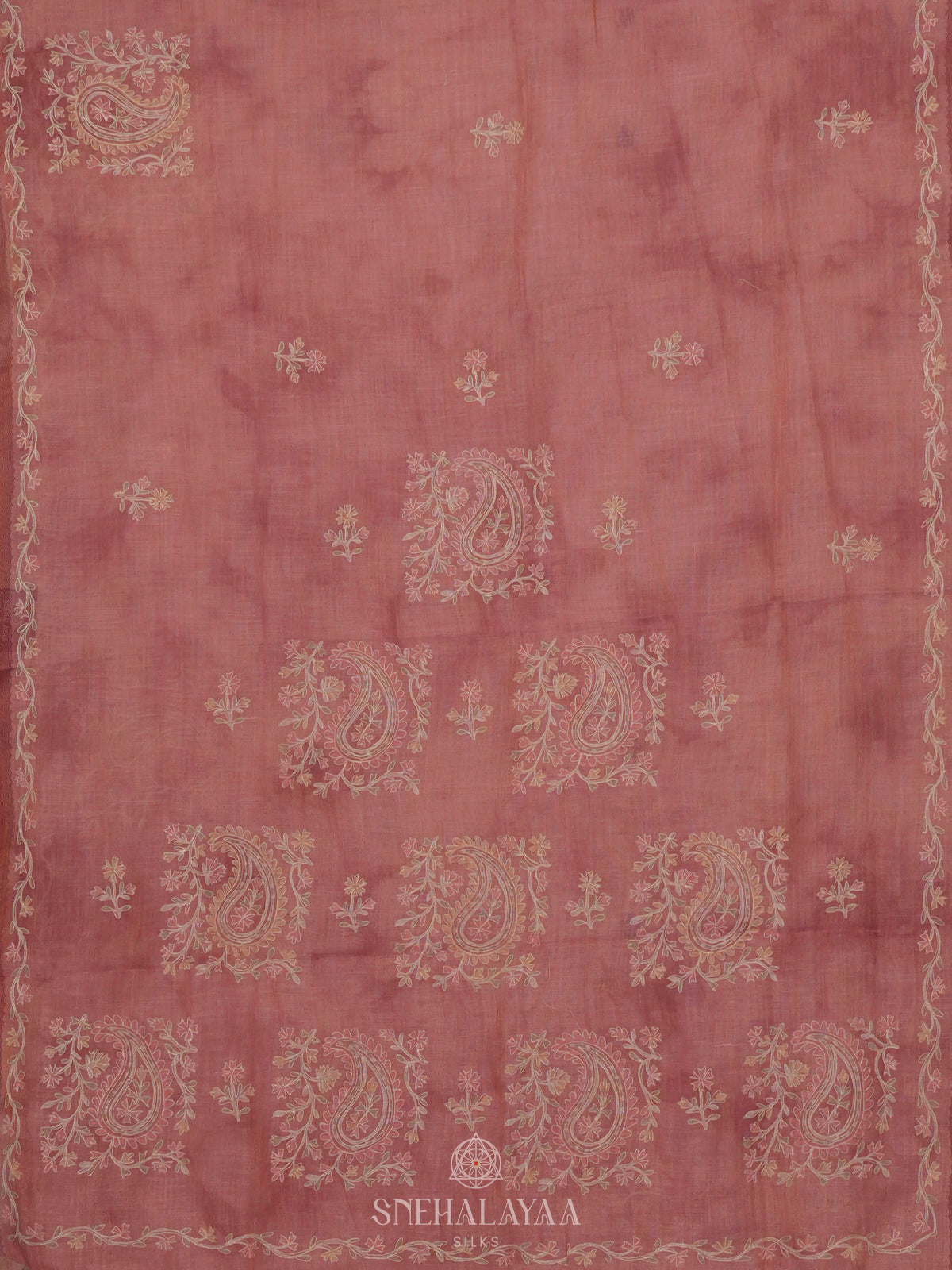 Pink Linen Saree