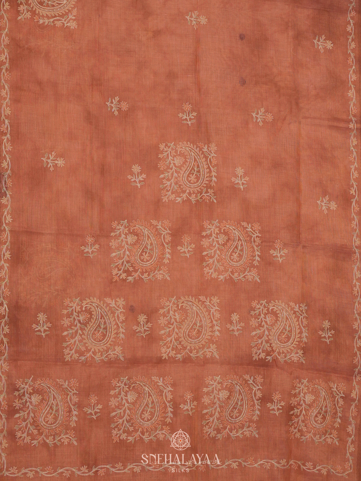 Peach Linen Saree