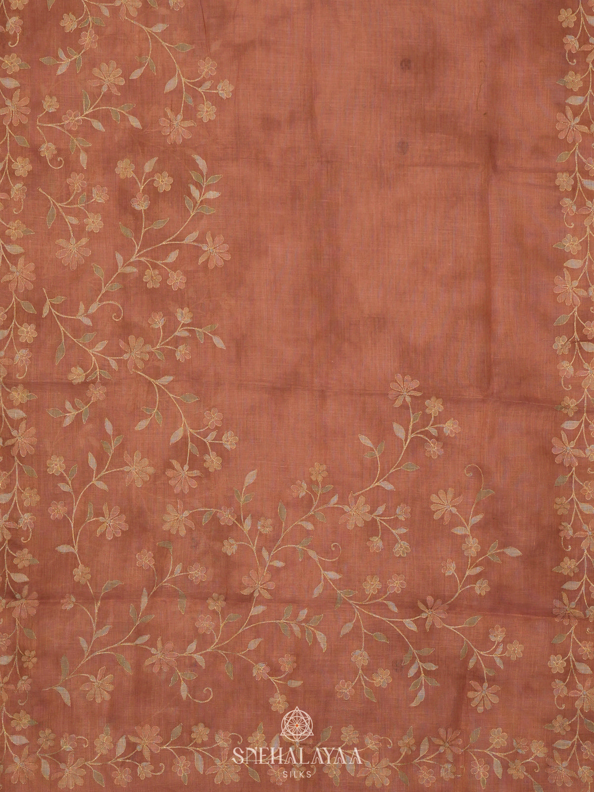 Peach Linen Saree