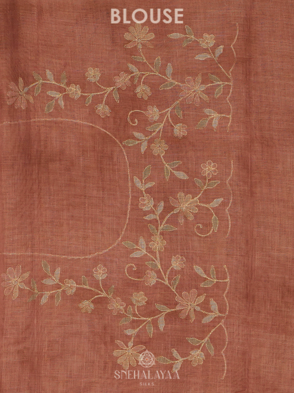Peach Linen Saree
