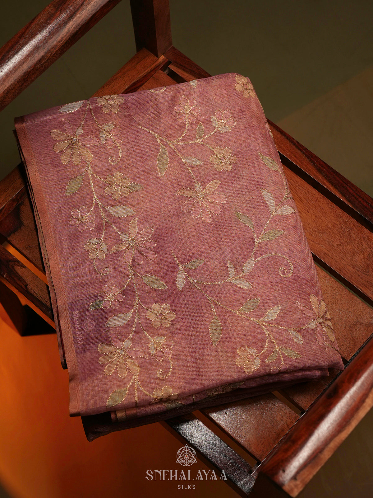 Pink Linen Saree