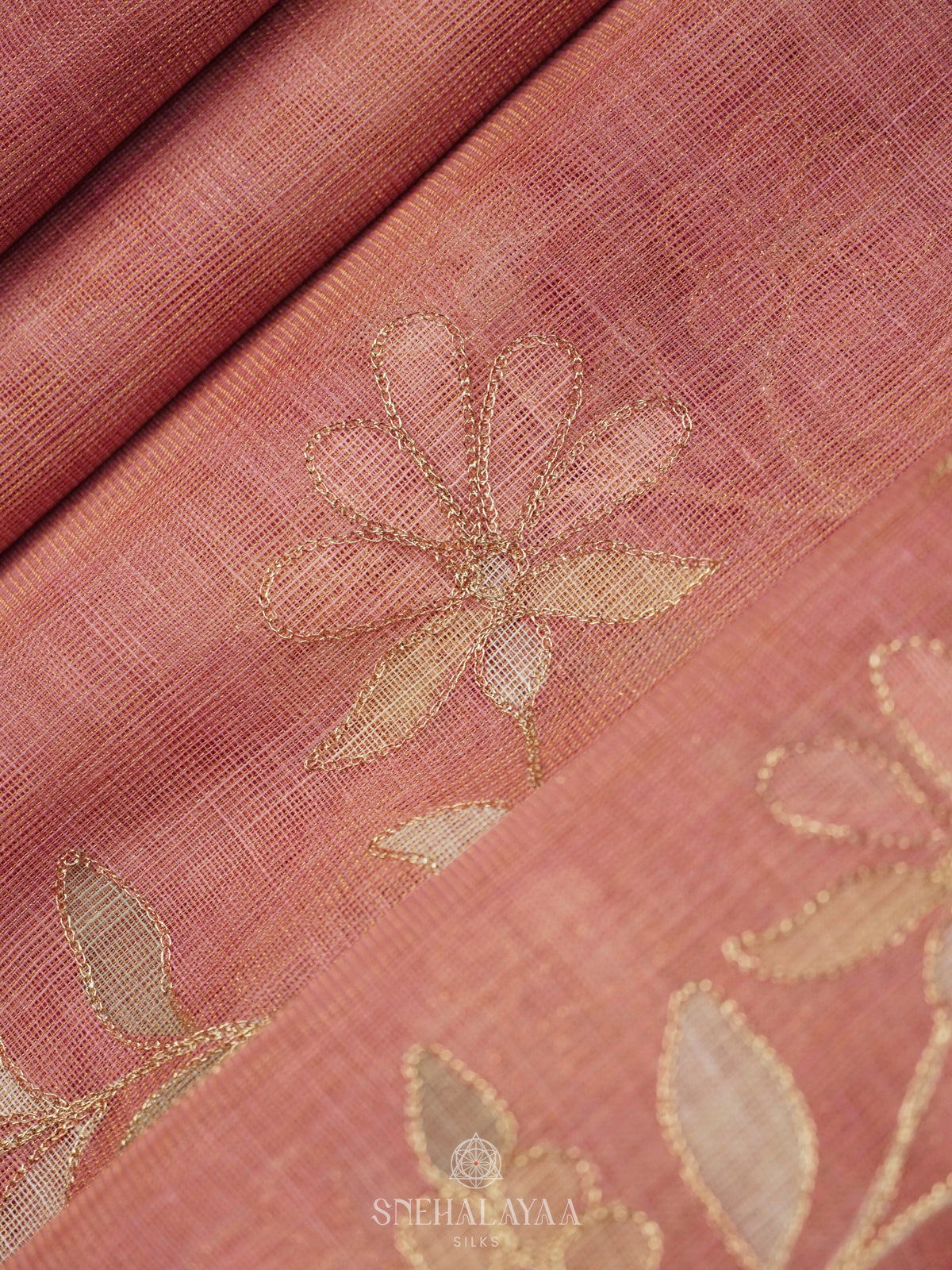 Pink Linen Saree