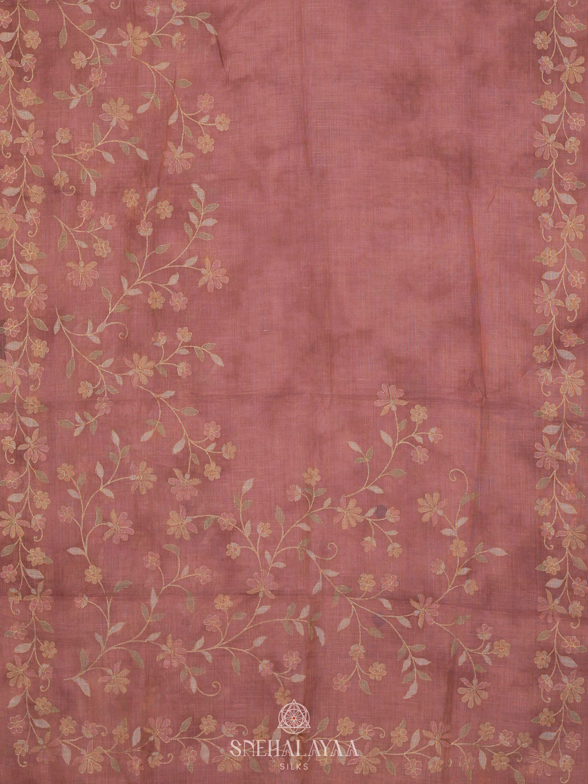 Pink Linen Saree