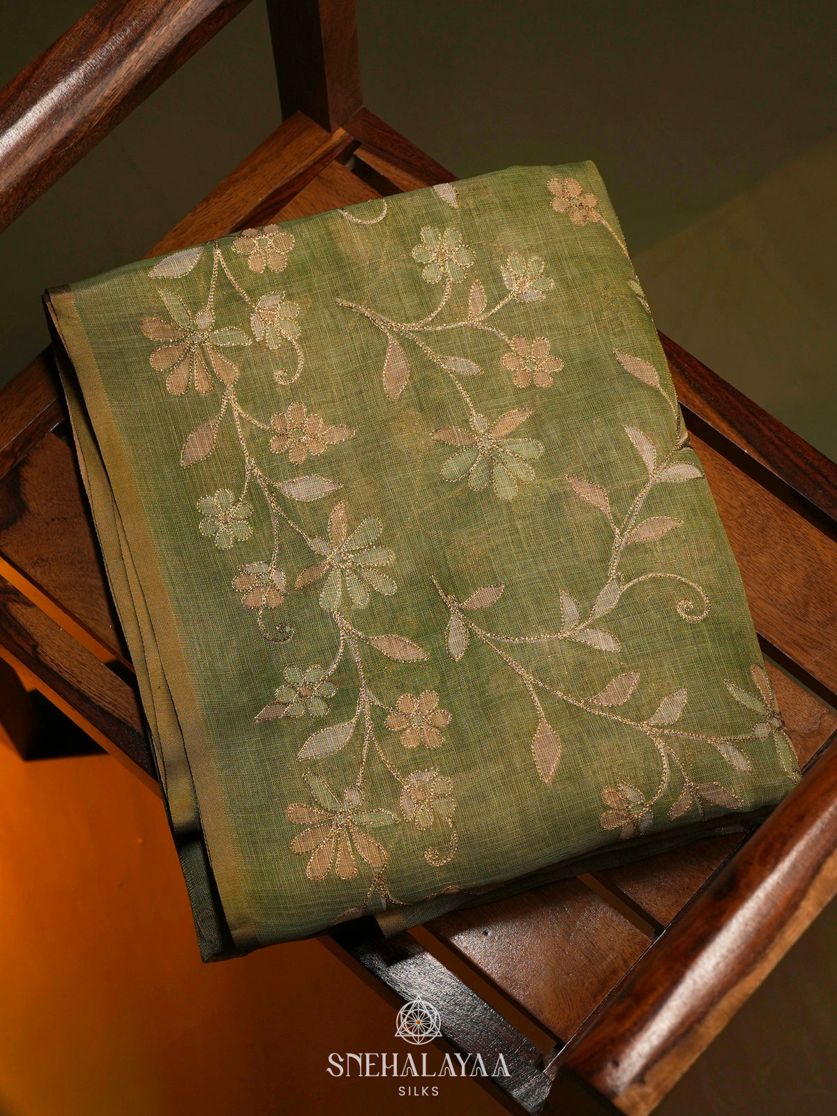 Green Linen Saree