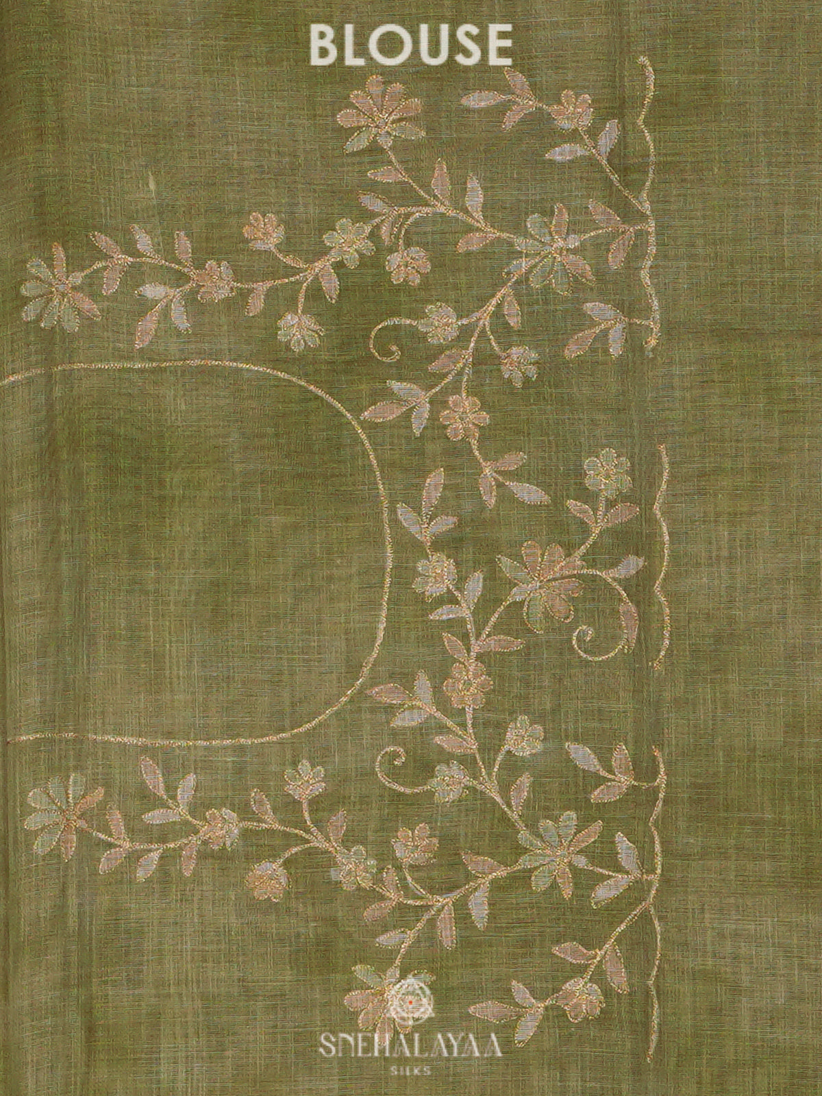 Green Linen Saree