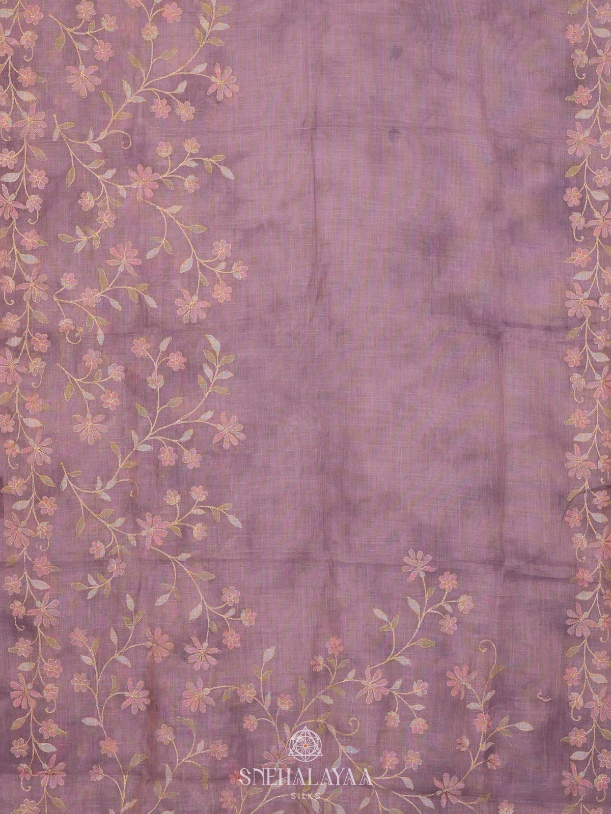 Lilac Linen Saree