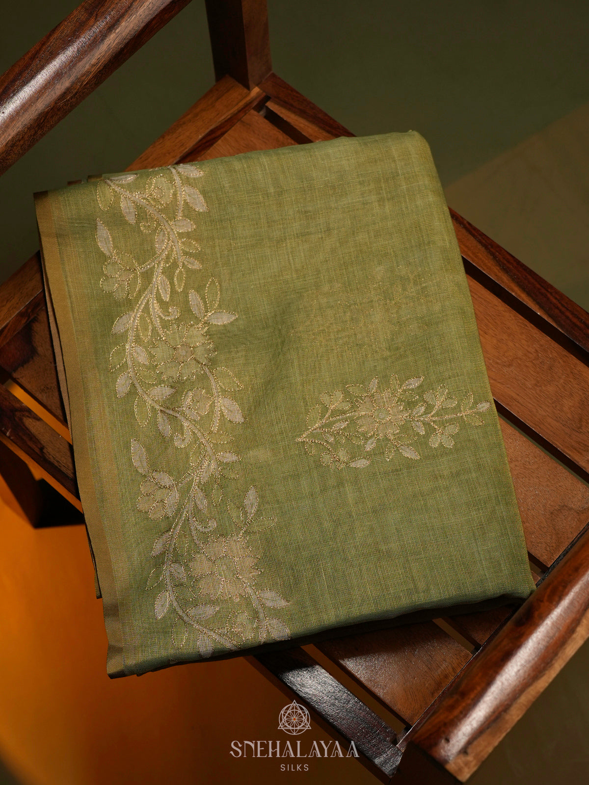 Green Linen Saree
