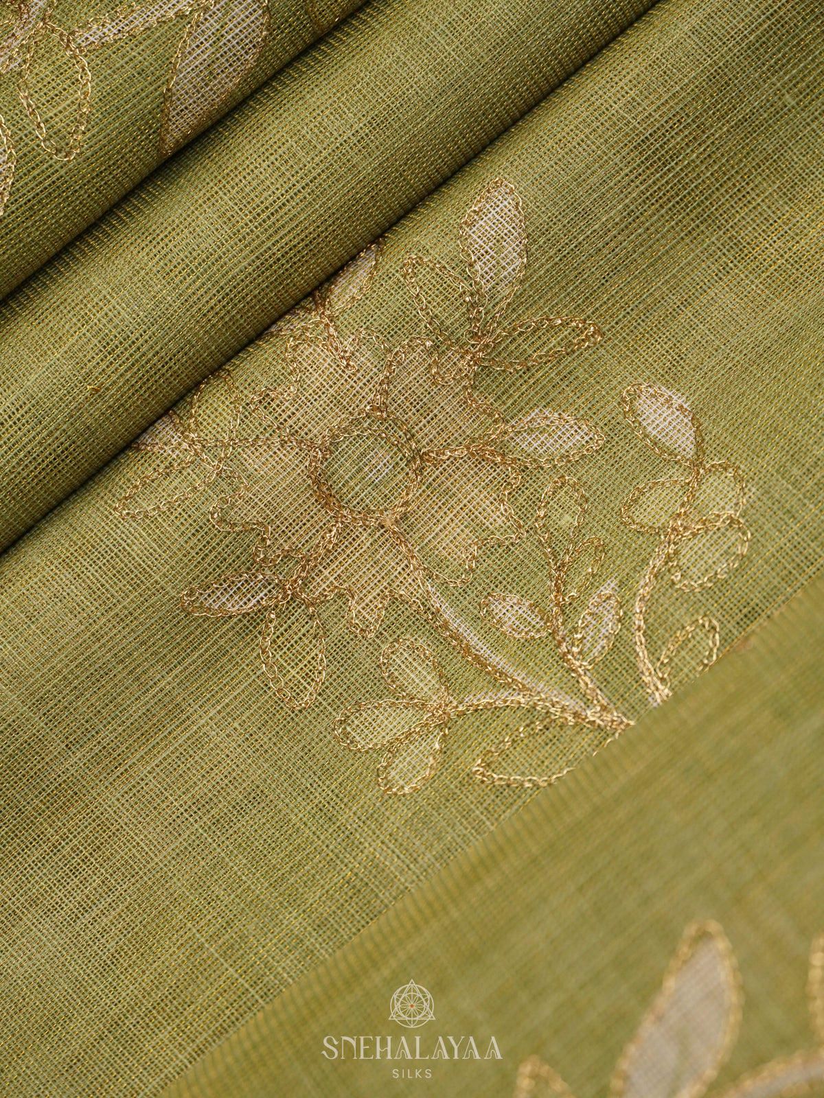 Green Linen Saree