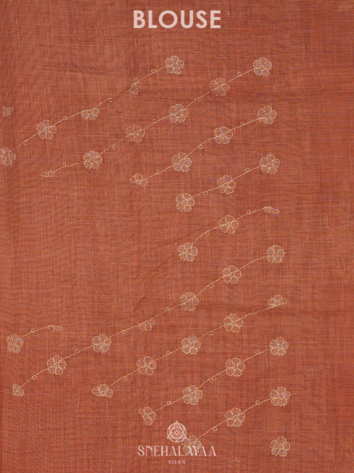 Peach Linen Saree