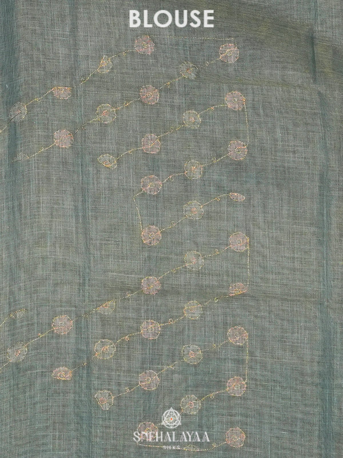 Blue Linen Saree