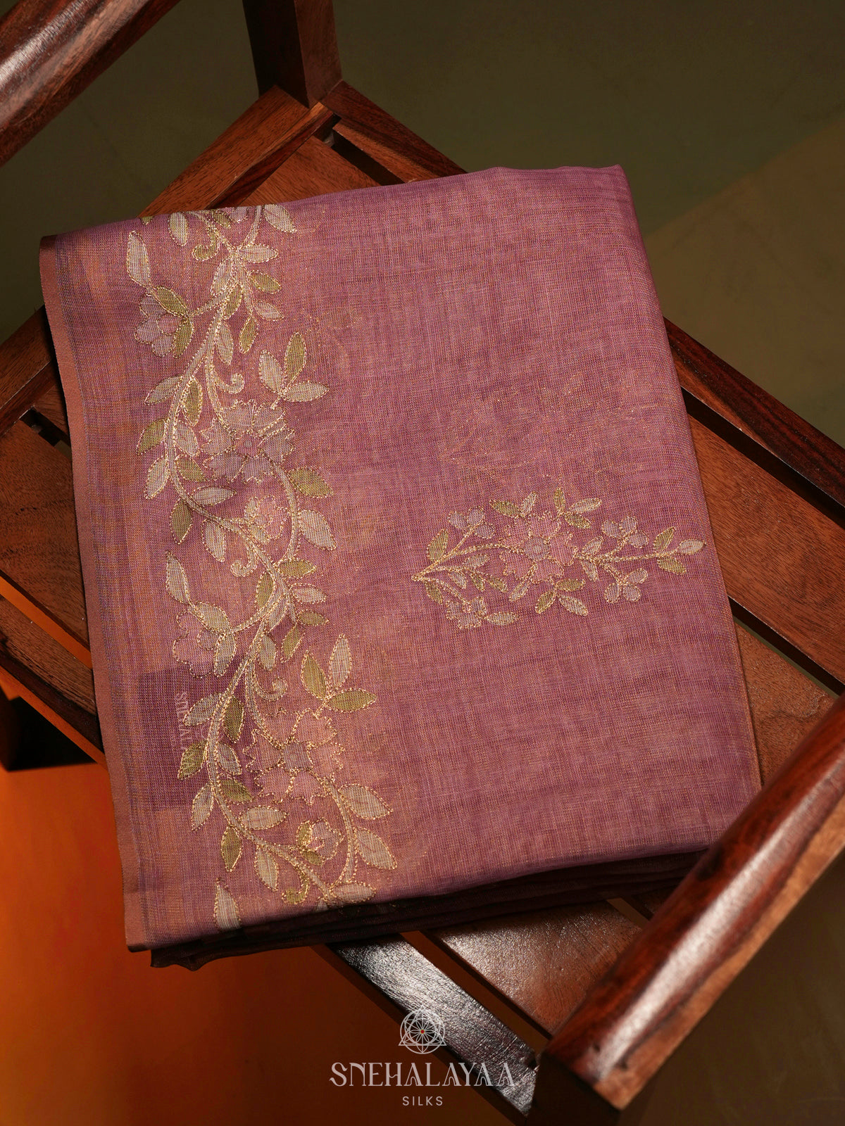 Pink Linen Saree
