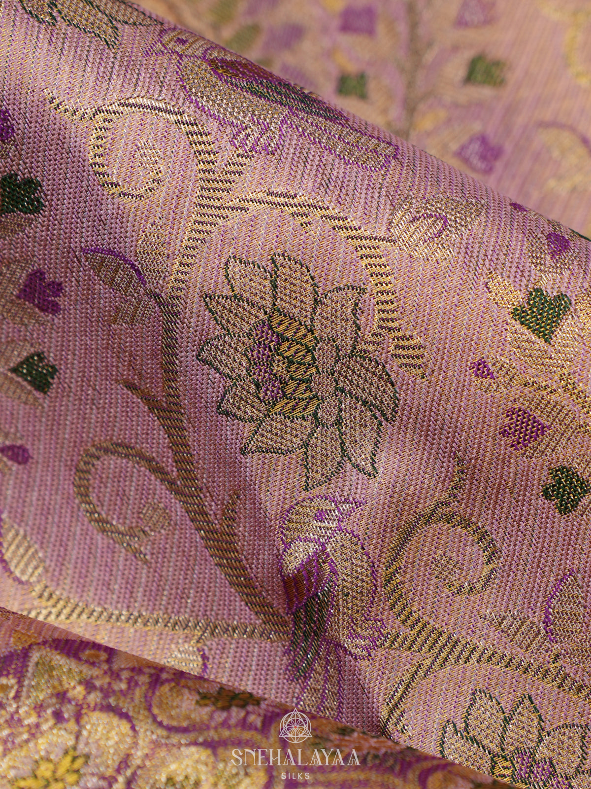Rose Pink Kanjivaram Silk Saree