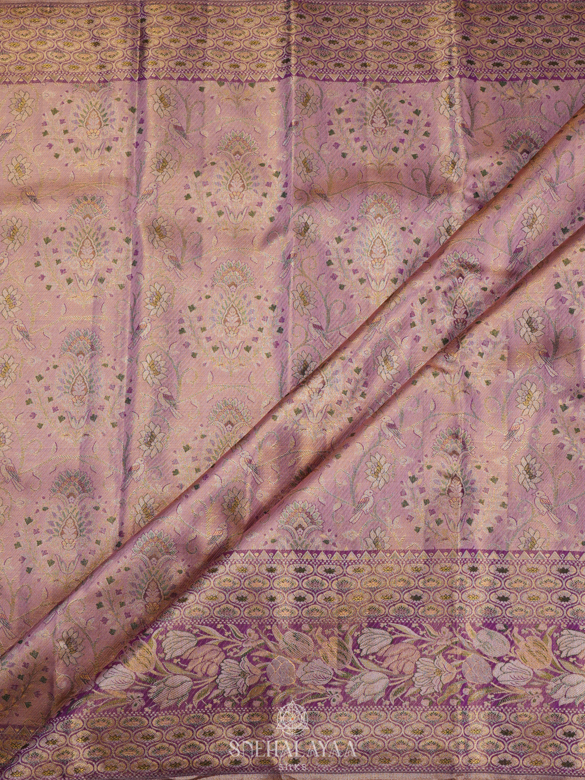 Rose Pink Kanjivaram Silk Saree