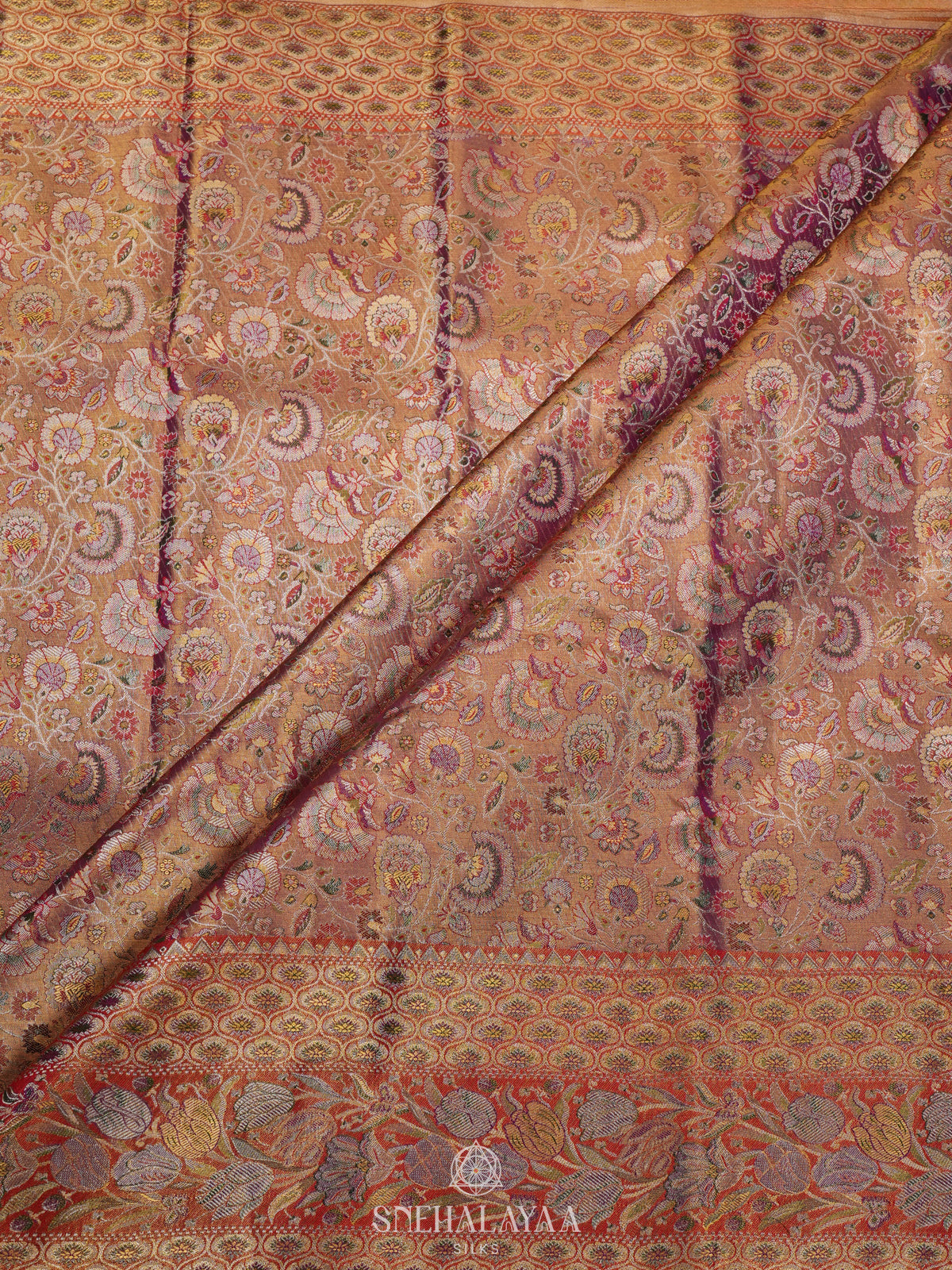 Rose Pink Kanjivaram Silk Saree