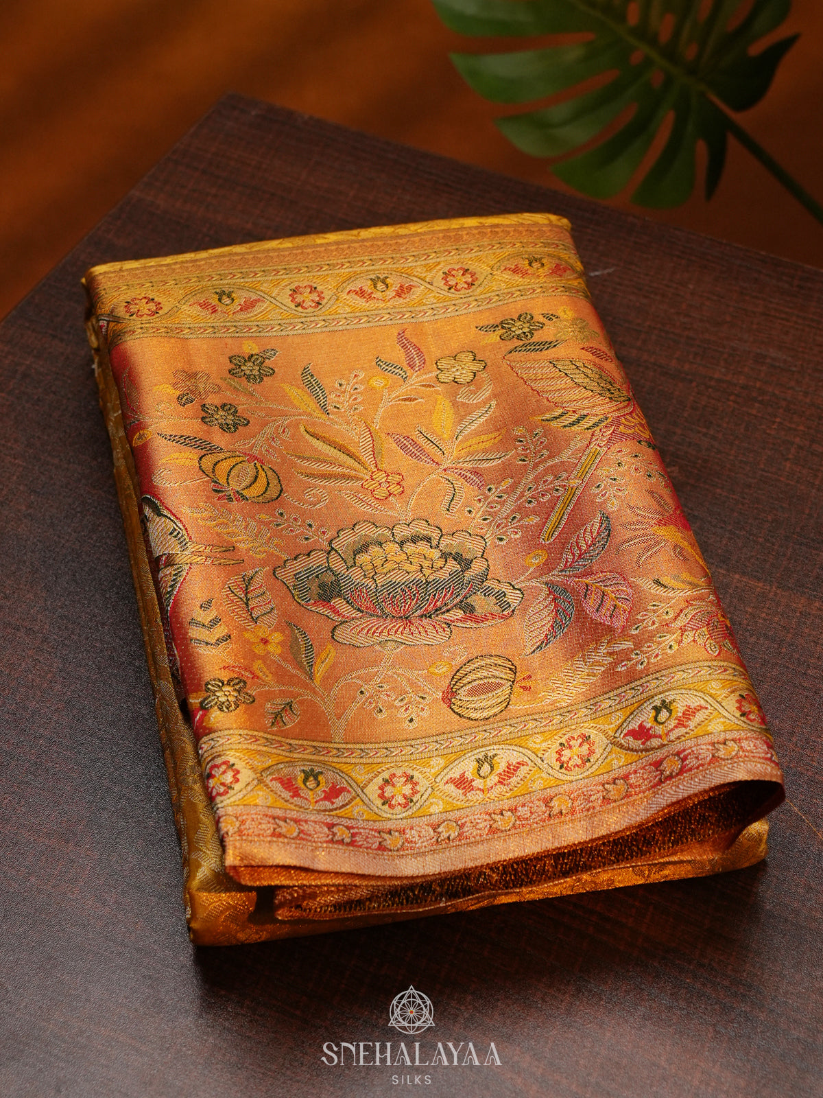 Golden Yellow Kanjivaram Silk Saree