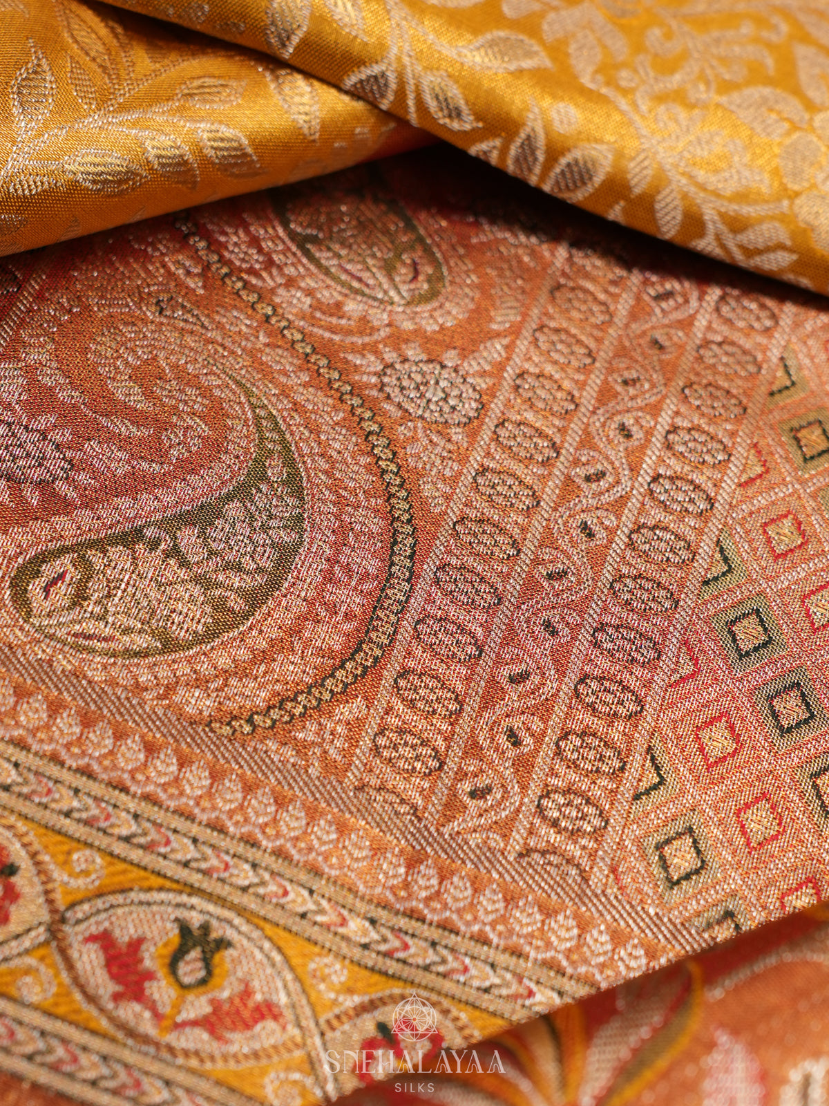 Golden Yellow Kanjivaram Silk Saree
